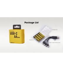 NITECORE BATTERIE RICARICABILI DA 2400mAh USB-C  CONF. 4 (NC-NH2400)